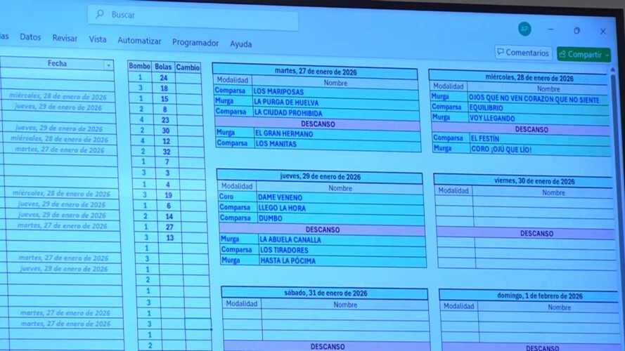SORTEO CONCURSO DE AGRUPACIONES 2026